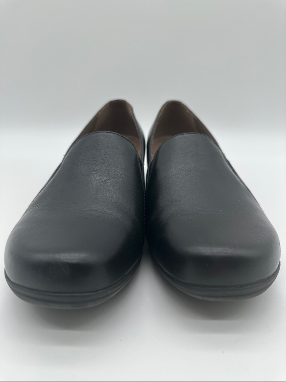 Dansko Black Leather Slip-On Flats - Picture 2 of 10